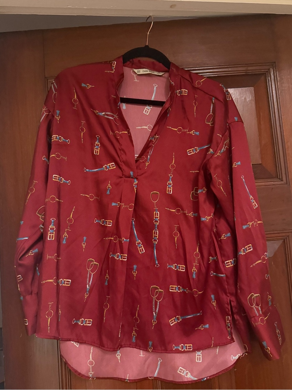 Red long sleeve blouse